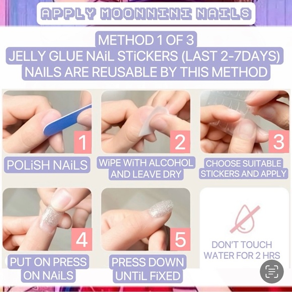 MOONNiNi 24pcs PRESS ON NAiLS - w/toolkit - Picture 5 of 7